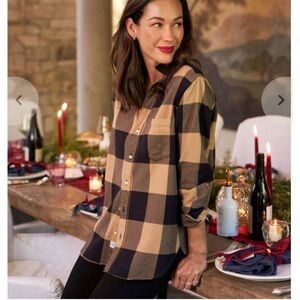 Frank & Eileen Checkered Joedy Button-Down Shirt - Black and Tan
